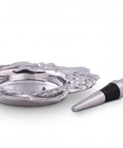 Arthur Court Coasters Grape Wine Coaster And Stopper Set