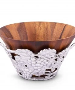 Arthur Court Salad Bowls Grape Wood Tall Salad Bowl