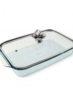 Arthur Court Casserole Servers Magnolia Lid With Pyrex 3 Quart Baking Dish