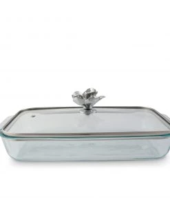 Arthur Court Casserole Servers Magnolia Lid With Pyrex 3 Quart Baking Dish