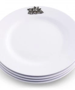 Arthur Court Magnolia Melamine Lunch Plates - Set Of 4