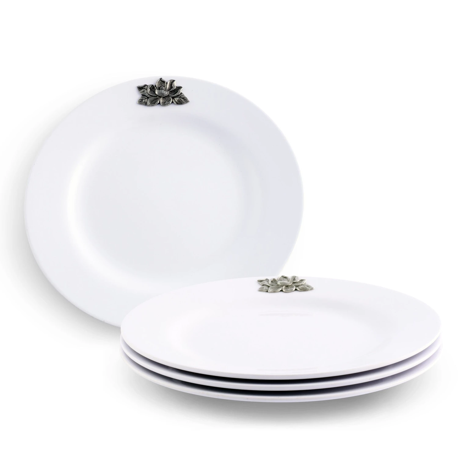 Arthur Court Magnolia Melamine Lunch Plates - Set Of 4