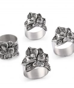 Arthur Court Magnolia Napkin Rings - Set Of 4