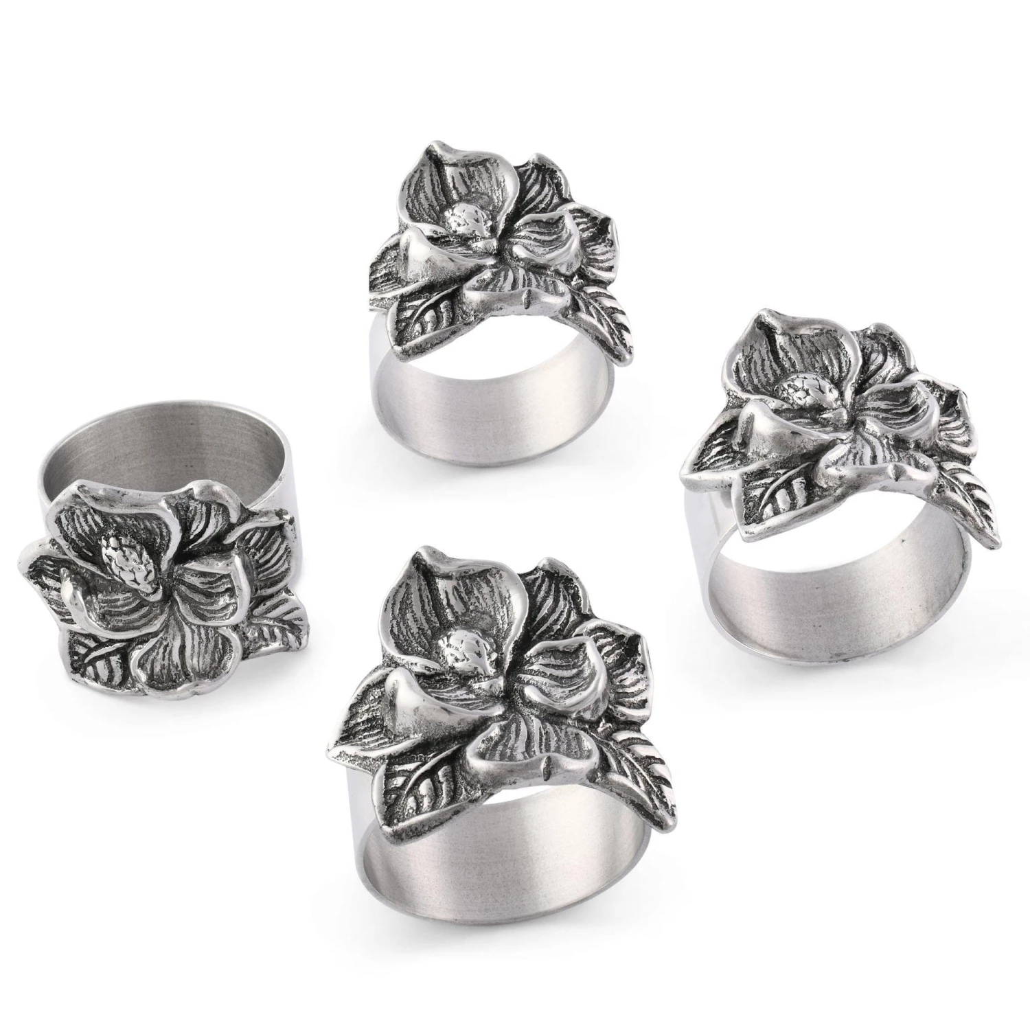 Arthur Court Magnolia Napkin Rings - Set Of 4