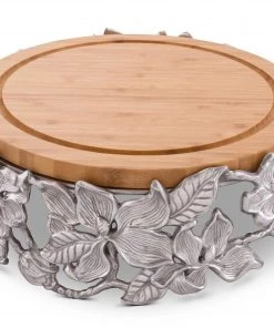 Arthur Court Magnolia Wood Cheese Pedestal Cheese Boards & Cheese Sets