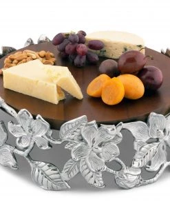 Arthur Court Magnolia Wood Cheese Pedestal Cheese Boards & Cheese Sets