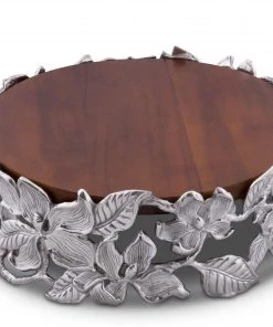 Arthur Court Magnolia Wood Cheese Pedestal Cheese Boards & Cheese Sets