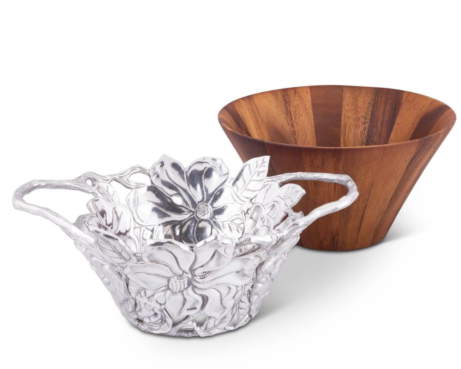 Arthur Court Salad Bowls Magnolia Wood Tall Salad Bowl