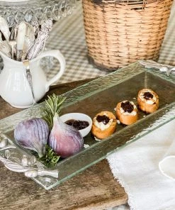 Arthur Court Olive Oblong Glass Serving Tray