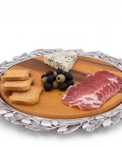 Arthur Court Olive Wood Cheese Set