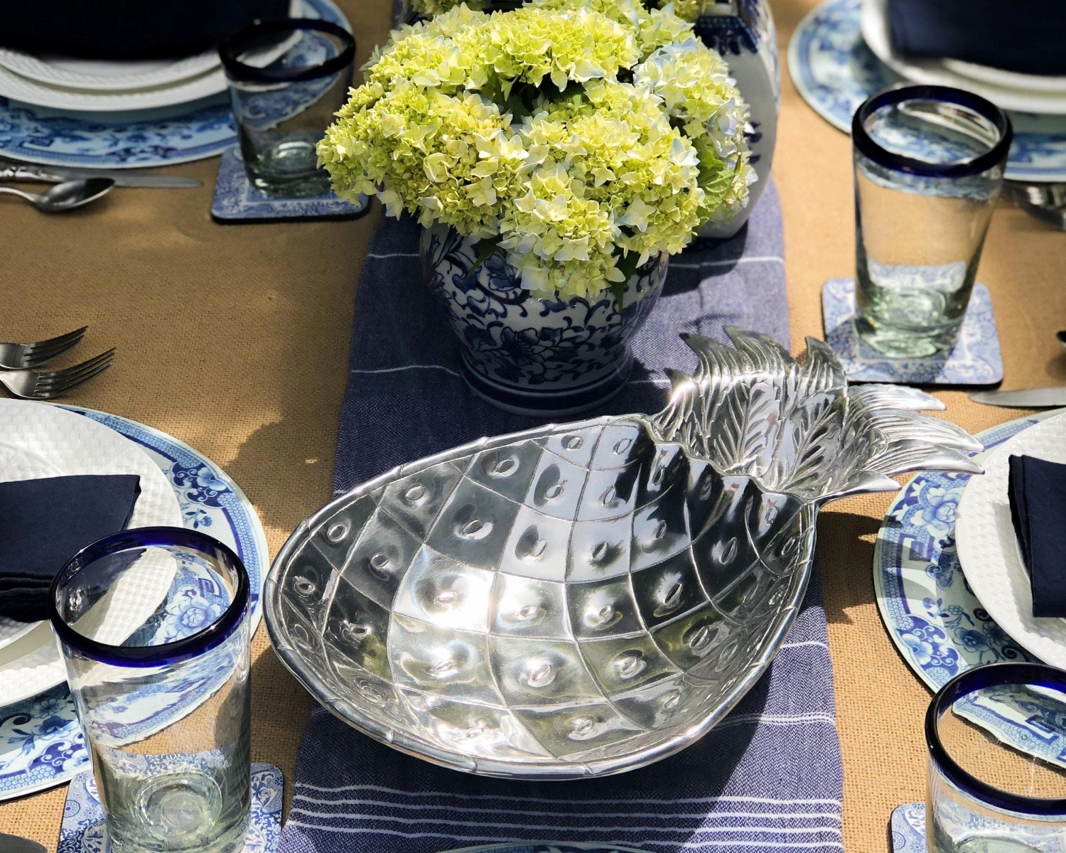 Arthur Court Pineapple Chip And Dip Tray Chip & Dip Sets