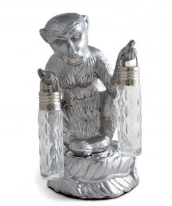 Arthur Court Safari Monkey Hanging Salt And Pepper Set