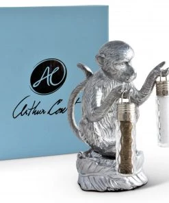 Arthur Court Safari Monkey Hanging Salt And Pepper Set