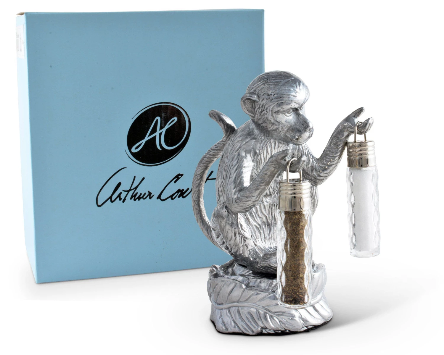 Arthur Court Safari Monkey Hanging Salt And Pepper Set