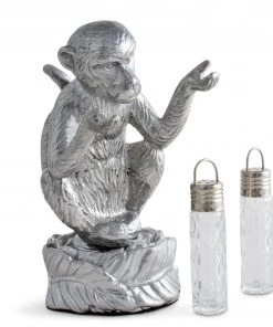 Arthur Court Safari Monkey Hanging Salt And Pepper Set
