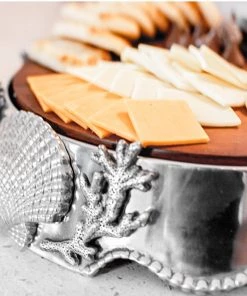 Arthur Court Coastal Wood Cheese Pedestal Cheese Boards & Cheese Sets