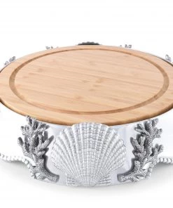 Arthur Court Coastal Wood Cheese Pedestal Cheese Boards & Cheese Sets