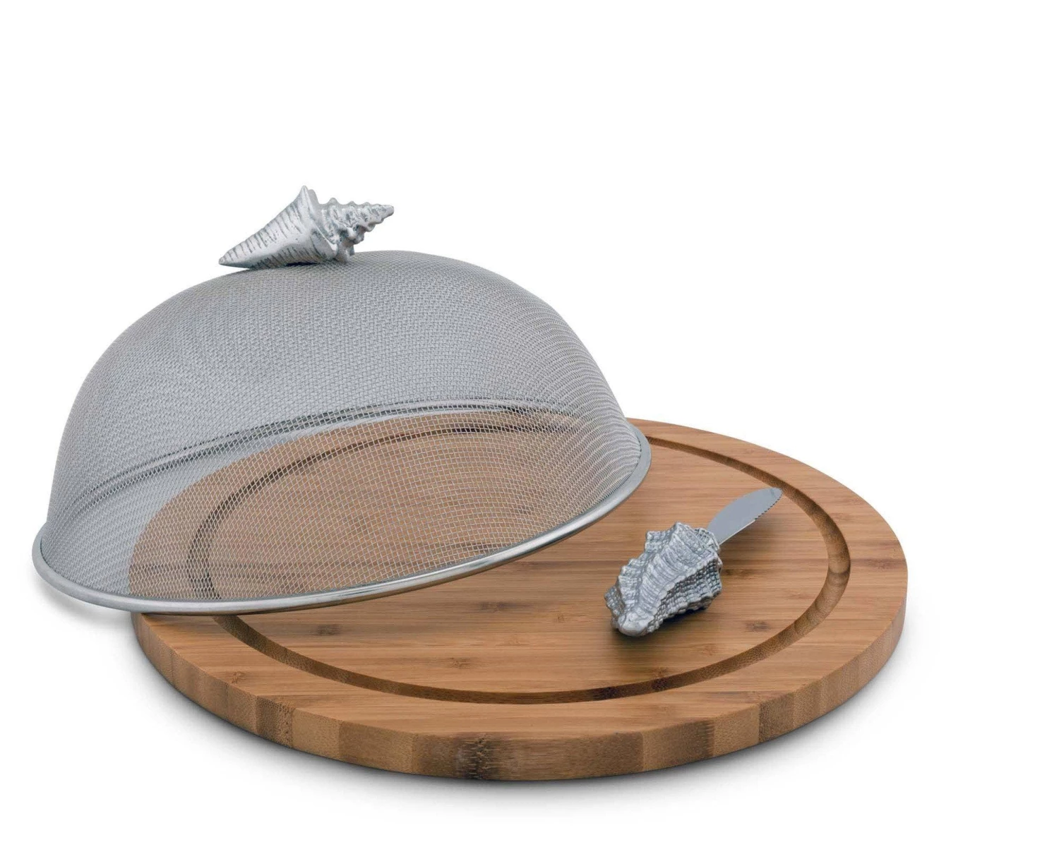 Arthur Court Conch Shell 3 Piece Picnic Cheese Board / Spreader Cheese Boards & Cheese Sets