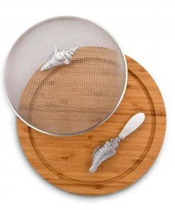 Arthur Court Conch Shell 3 Piece Picnic Cheese Board / Spreader Cheese Boards & Cheese Sets