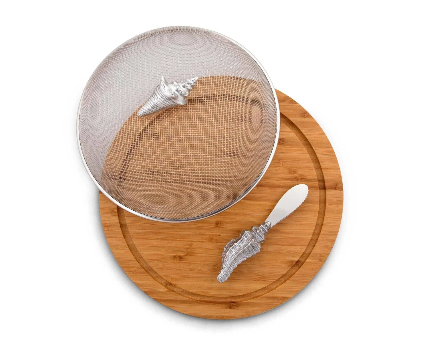 Arthur Court Conch Shell 3 Piece Picnic Cheese Board / Spreader Cheese Boards & Cheese Sets