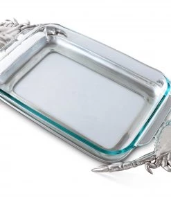 Arthur Court Crab 3-Qt Casserole W/Pyrex Casserole Servers
