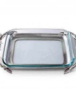Arthur Court Crab 3-Qt Casserole W/Pyrex Casserole Servers