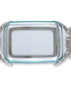 Arthur Court Crab 3-Qt Casserole W/Pyrex Casserole Servers