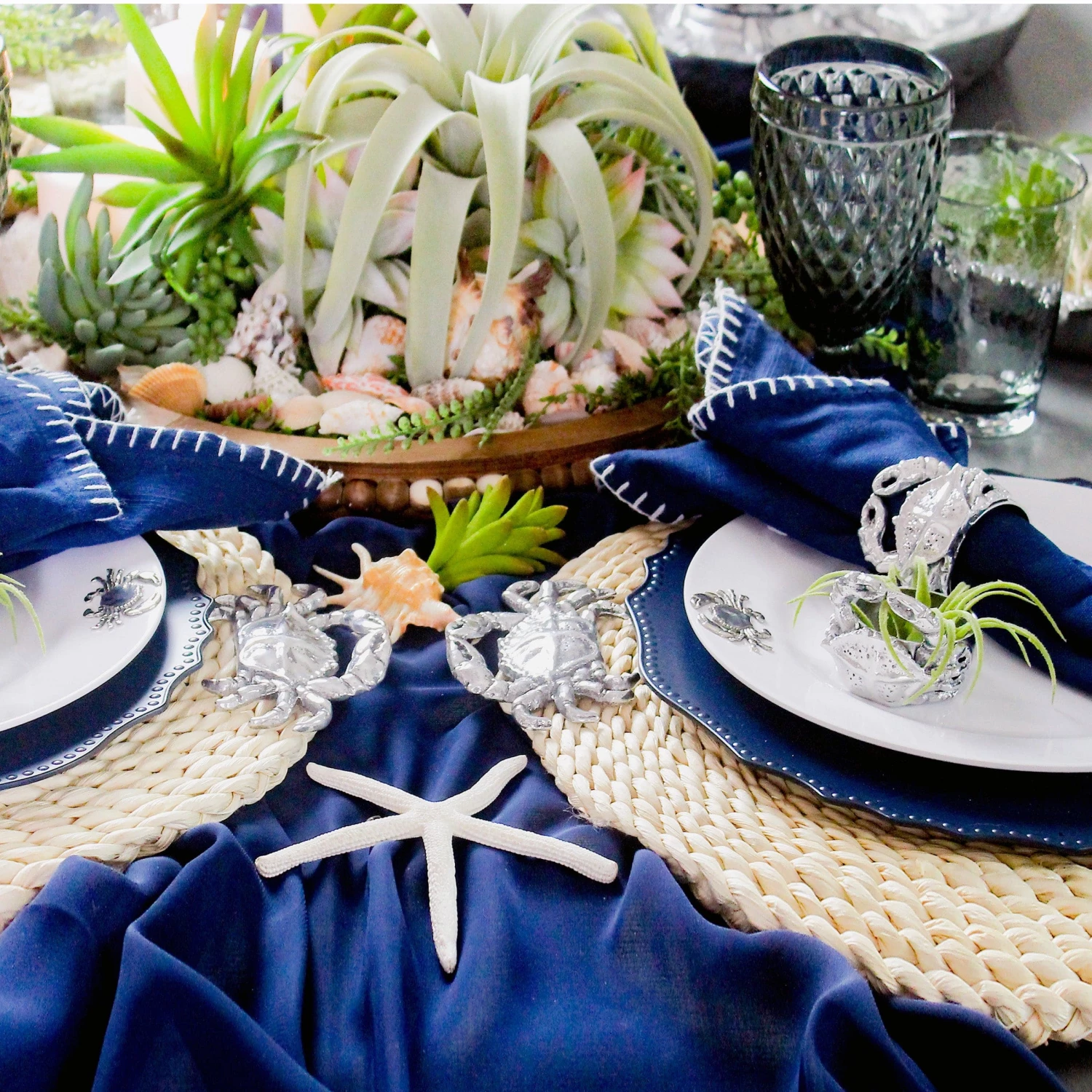 Arthur Court Crab Melamine Lunch Plates - Set Of 4