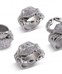 Arthur Court Crab Napkin Rings - Set Of 4