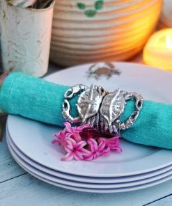 Arthur Court Crab Napkin Rings - Set Of 4