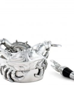 Arthur Court Coasters Crab Wine Caddy And Stopper Set