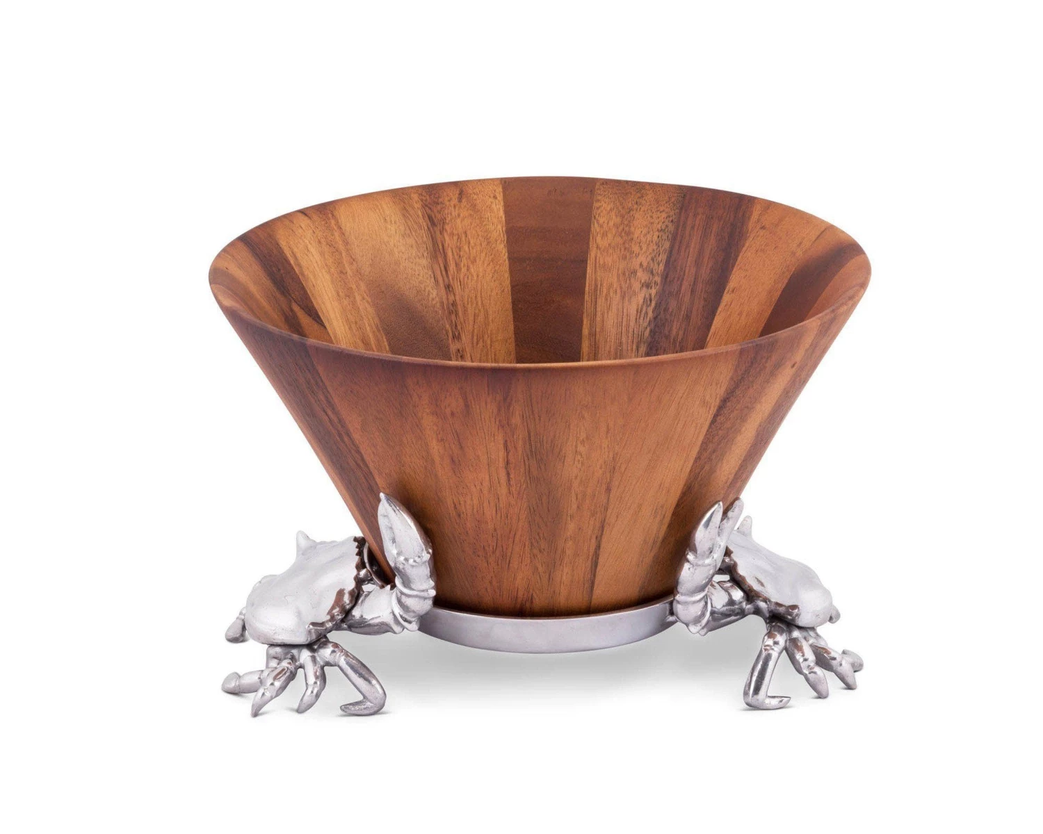 Arthur Court Crab Wood Tall Salad Bowl Salad Bowls