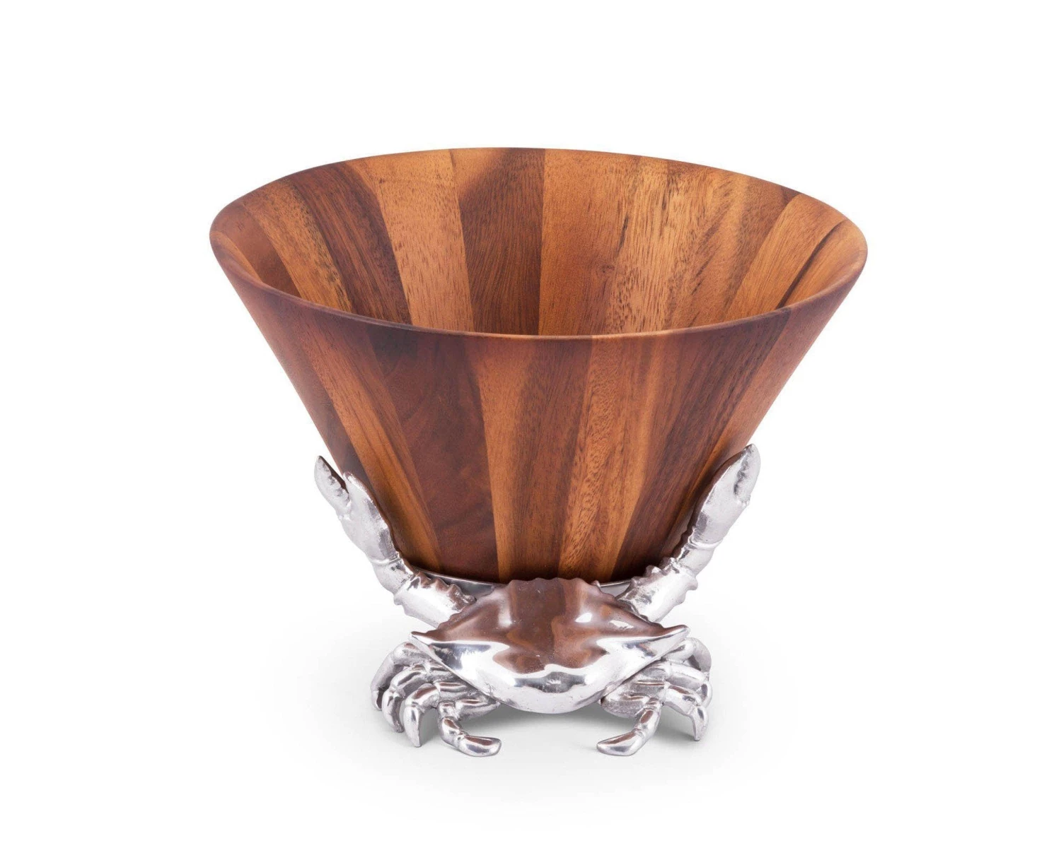 Arthur Court Crab Wood Tall Salad Bowl Salad Bowls