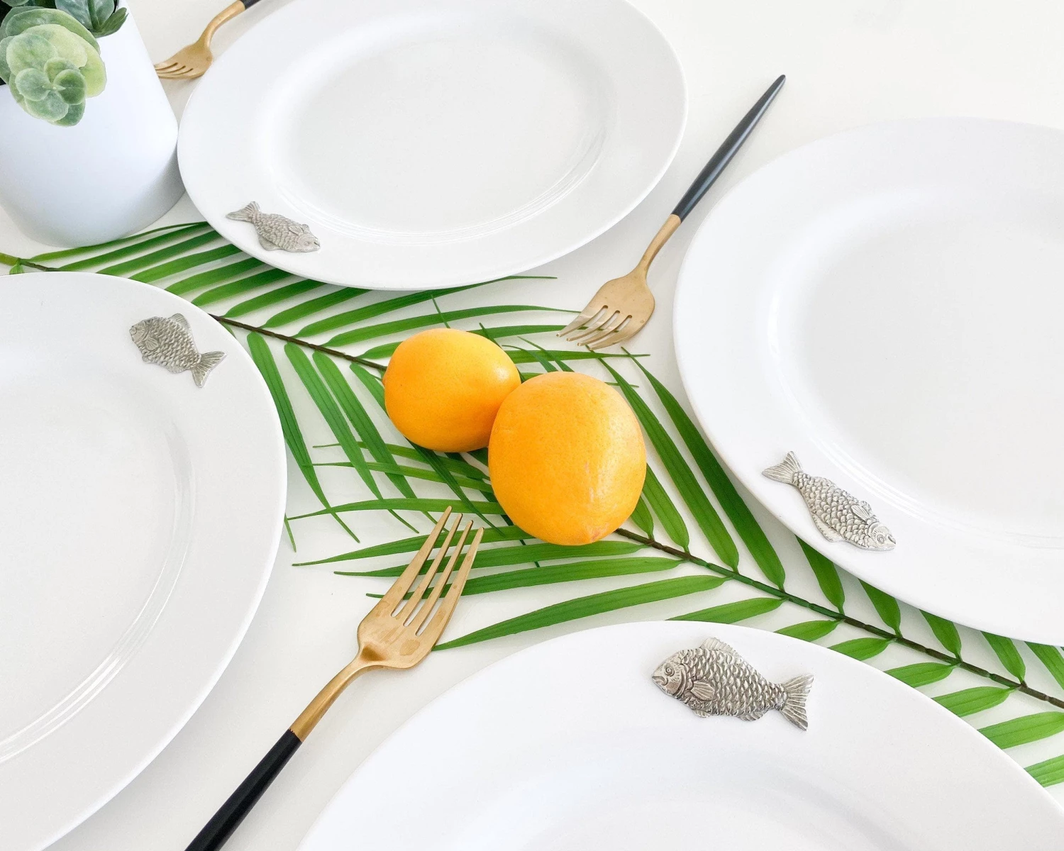 Arthur Court Fish Melamine Lunch Plates - Set Of 4