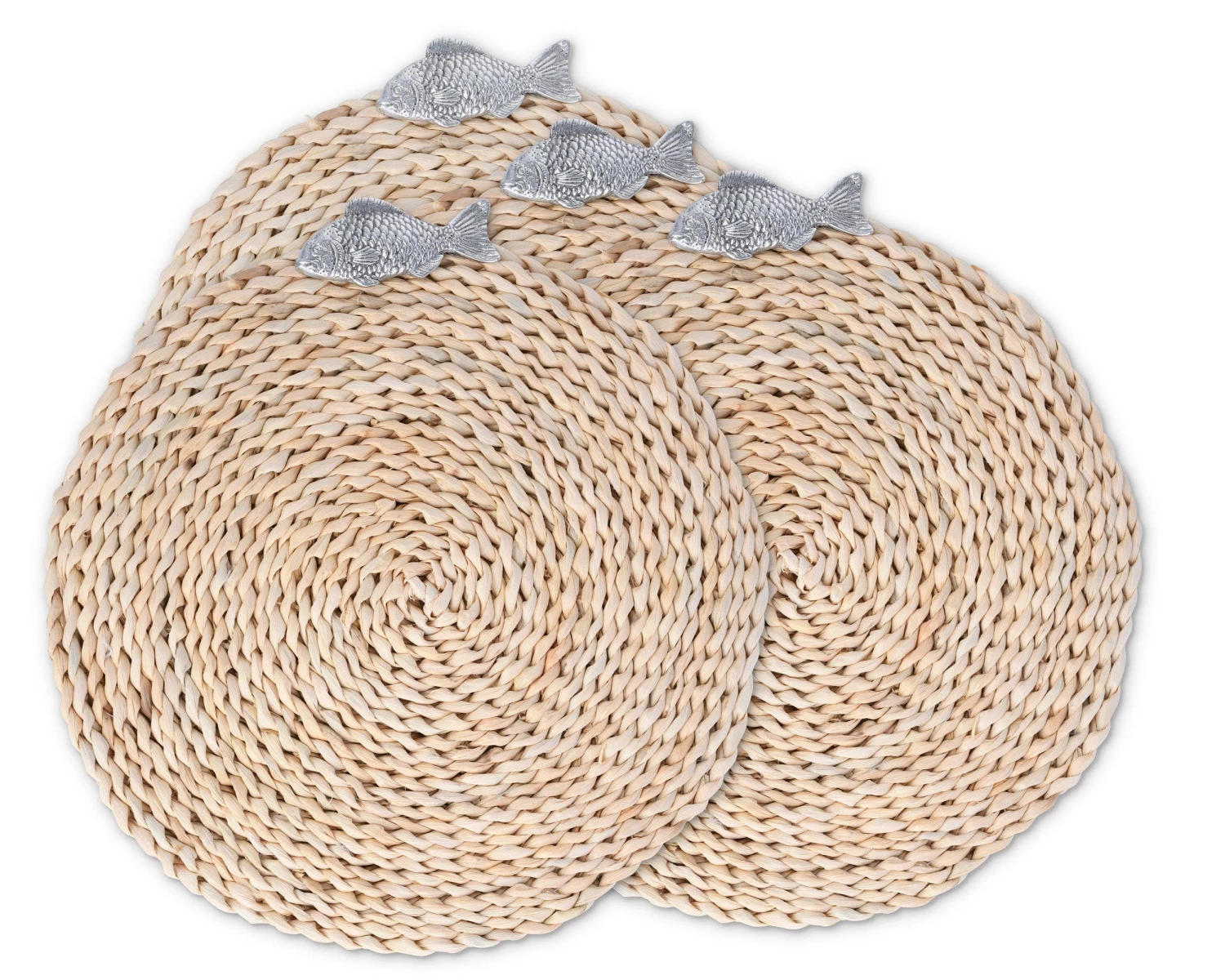 Arthur Court Fish Twisted Seagrass Placemats - Set Of 4 Napkin Rings