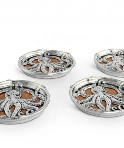 Arthur Court Octopus Drink Coaster Set Of 4