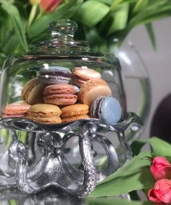 Arthur Court Octopus Tray With Glass Dome Dessert Stands