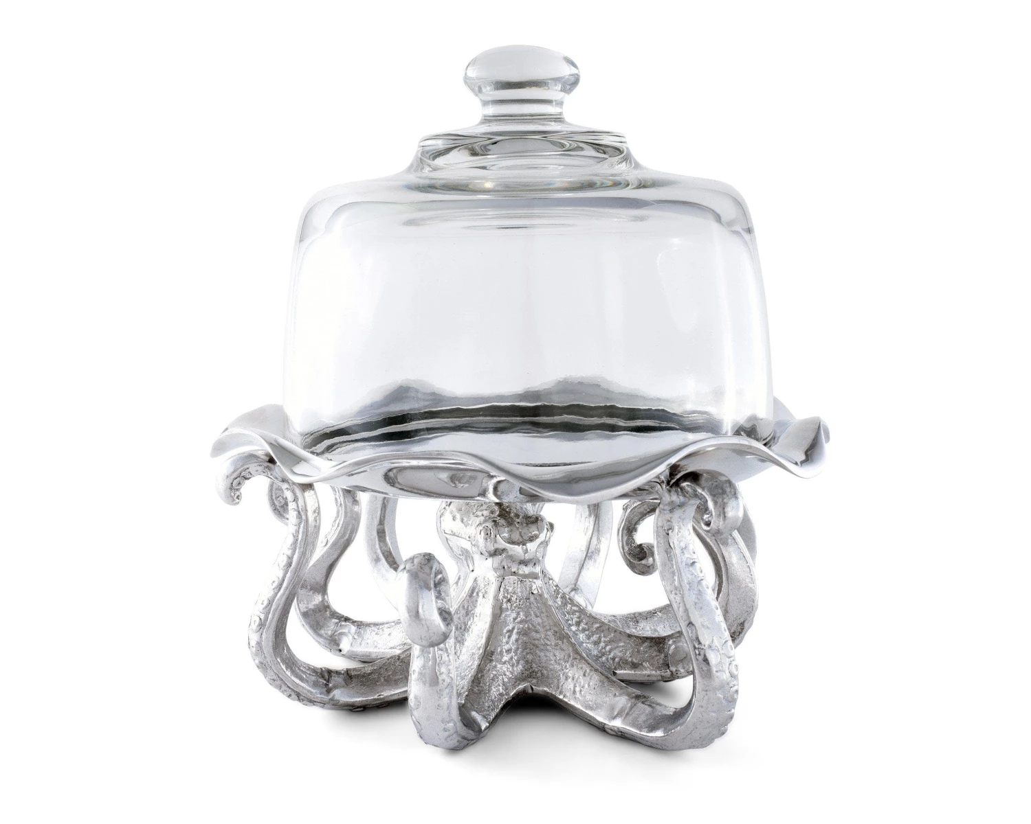 Arthur Court Octopus Tray With Glass Dome Dessert Stands