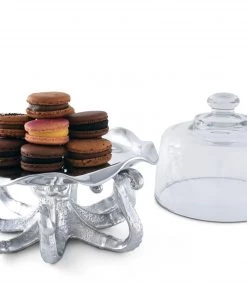 Arthur Court Octopus Tray With Glass Dome Dessert Stands