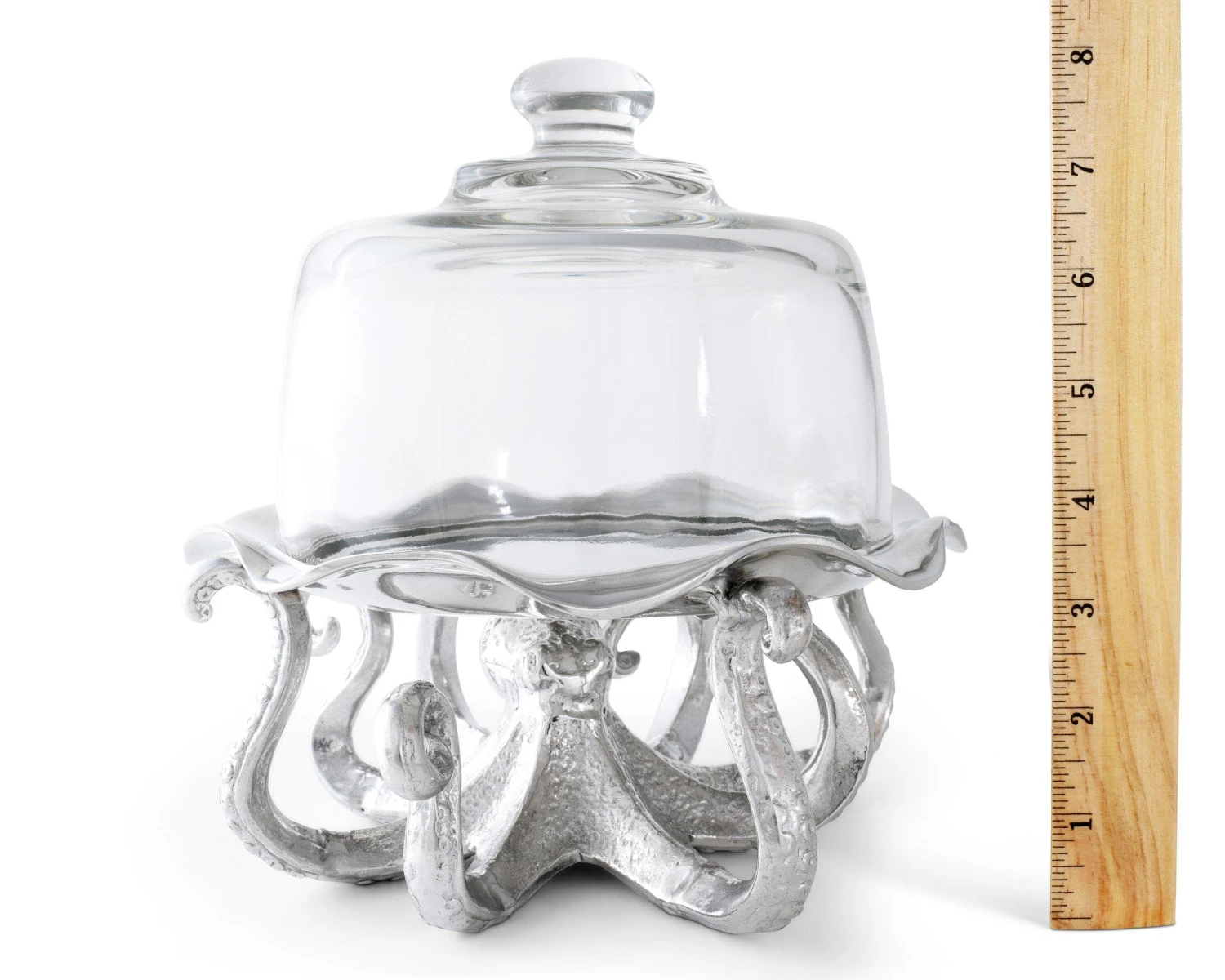 Arthur Court Octopus Tray With Glass Dome Dessert Stands