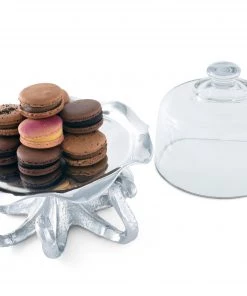 Arthur Court Octopus Tray With Glass Dome Dessert Stands