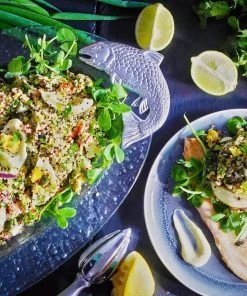 Arthur Court Platters Salmon Glass Platter