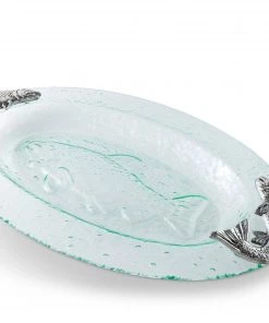 Arthur Court Platters Salmon Glass Platter
