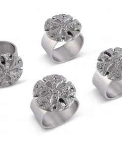 Arthur Court Sand Dollar Napkin Rings - Set Of 4