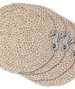 Arthur Court Sea Horse Twisted Seagrass Placemats - Set Of 4 Plates