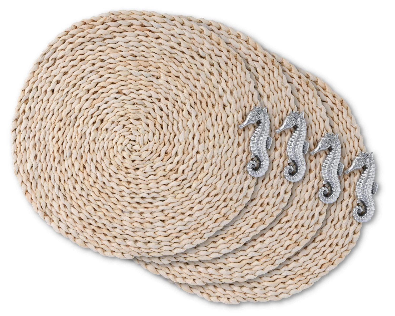 Arthur Court Sea Horse Twisted Seagrass Placemats - Set Of 4 Plates