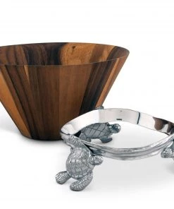 Arthur Court Sea Turtle Wood Salad Bowl