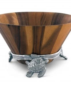 Arthur Court Sea Turtle Wood Salad Bowl