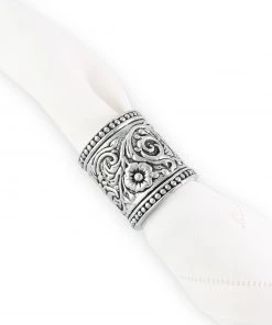 Arthur Court Concho Pattern Napkin Rings Set Of 4 Western