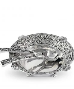 Arthur Court Western Concho Pattern Salad Bowl With Serving Set